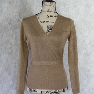 NY & Co. Gorgeous Shimmering Gold Sweater - XS
